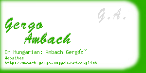 gergo ambach business card